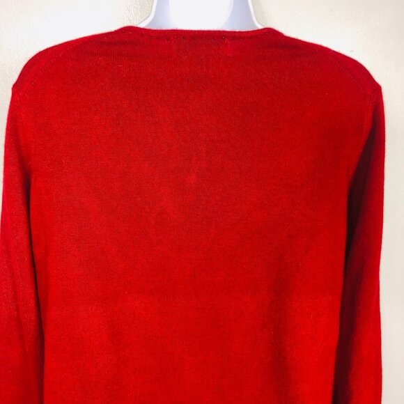 Womens Cardigan Sweater Size M Red Floral Embroidered Soft - Picture 7 of 7